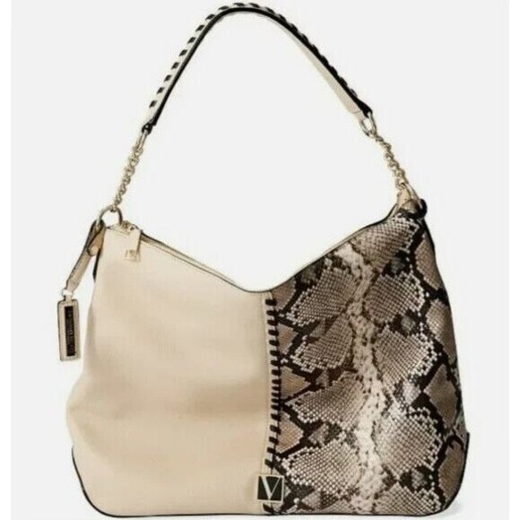 Victoria's Secret Shoulder Hand Curved Bag Sand Python Large - Picture 1 of 9